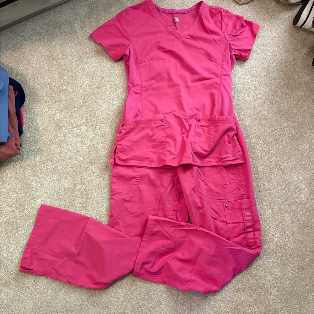 Healing Hands Pink Scrub Set